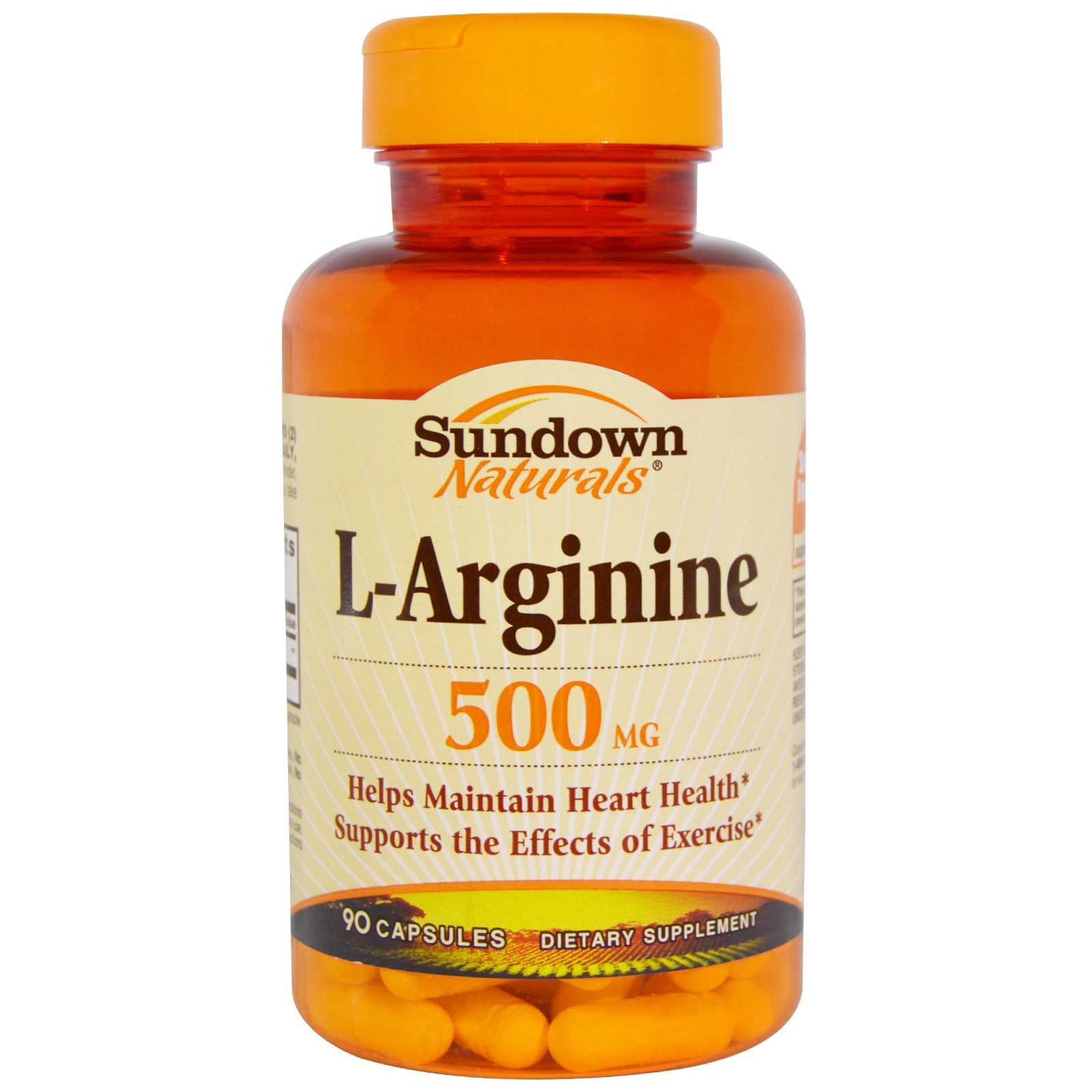 sundown naturals, l-精氨酸,500毫克,90粒胶囊 (discontinued item)