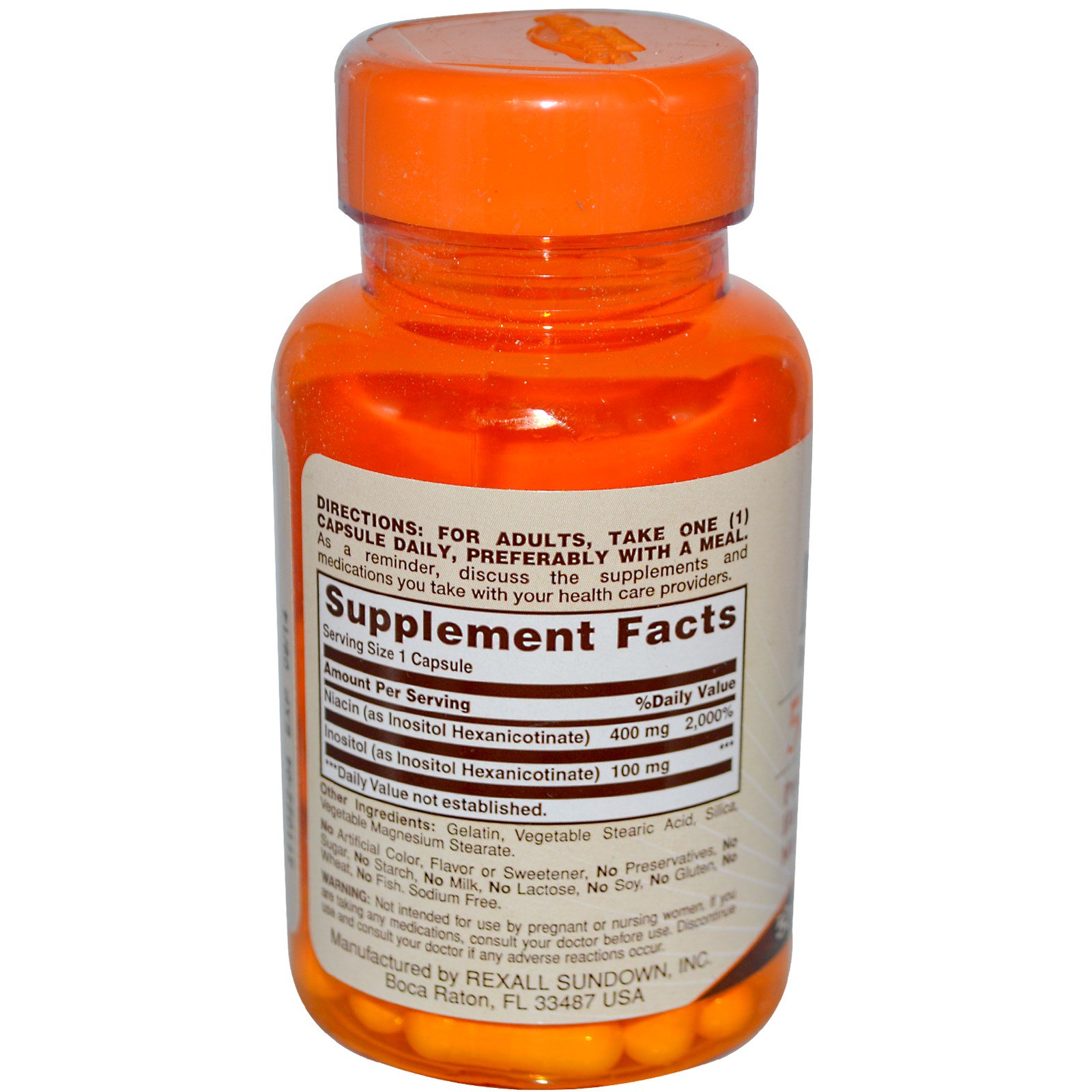 sundown naturals, 烟酸&肌醇胶囊,500毫克,50粒 (discontinued item)