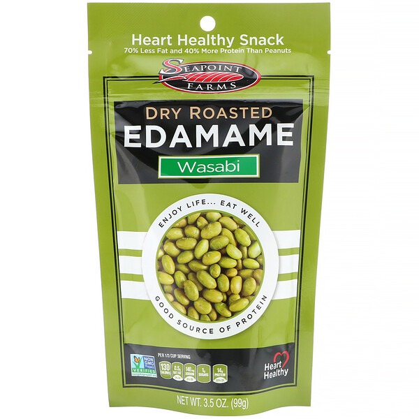 Seapoint Farms, Dry Roasted Edamame, Wasabi, 3.5 oz (99 g) - iHerb