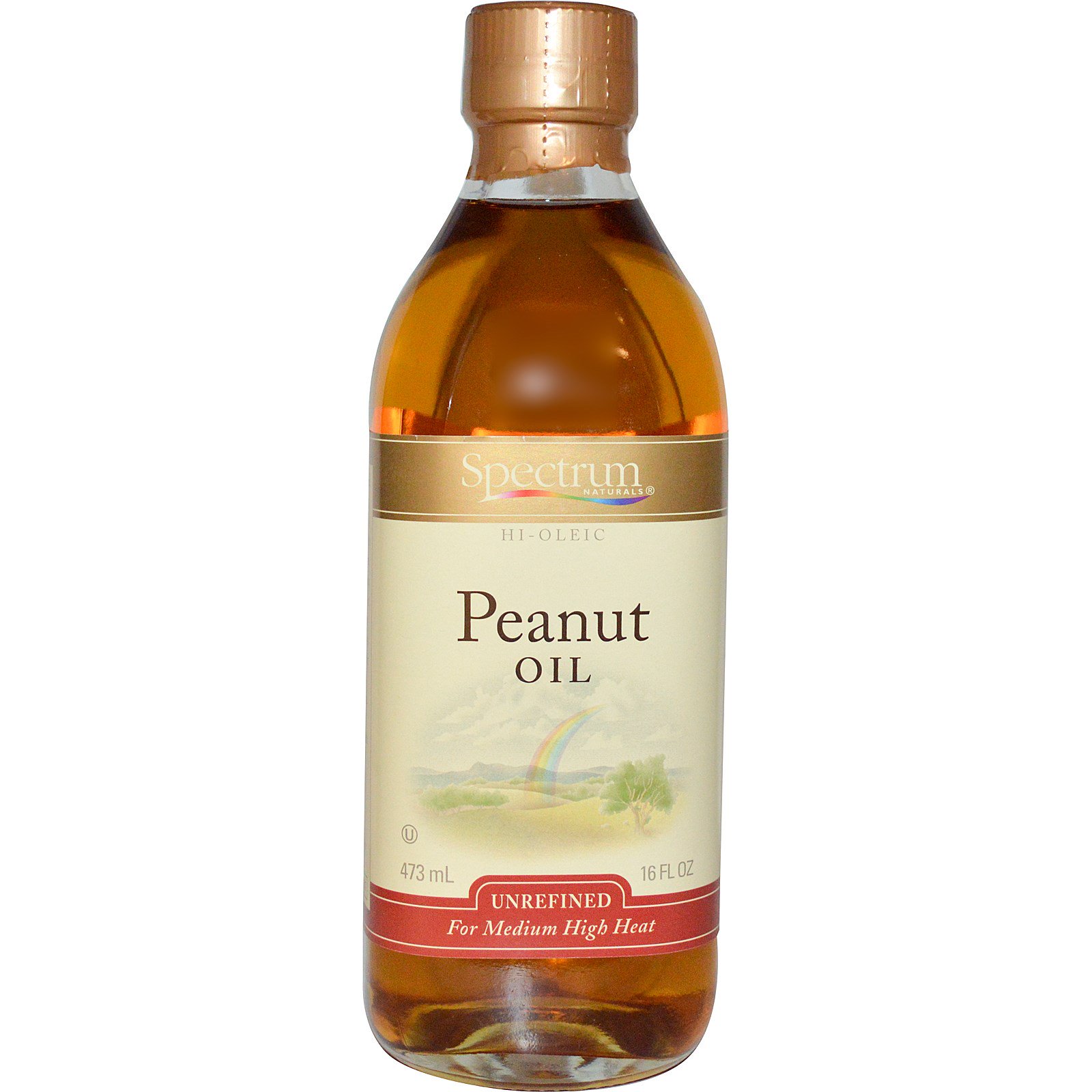 spectrum naturals, peanut oil, unrefined, 16 fl oz (473 ml)