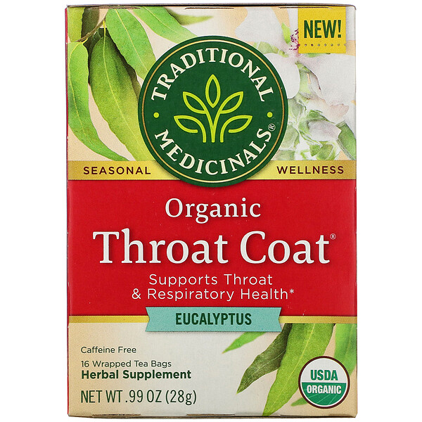 Traditional Medicinals, Organic Throat Coatȼ16 0.99 ˾28 ˣ