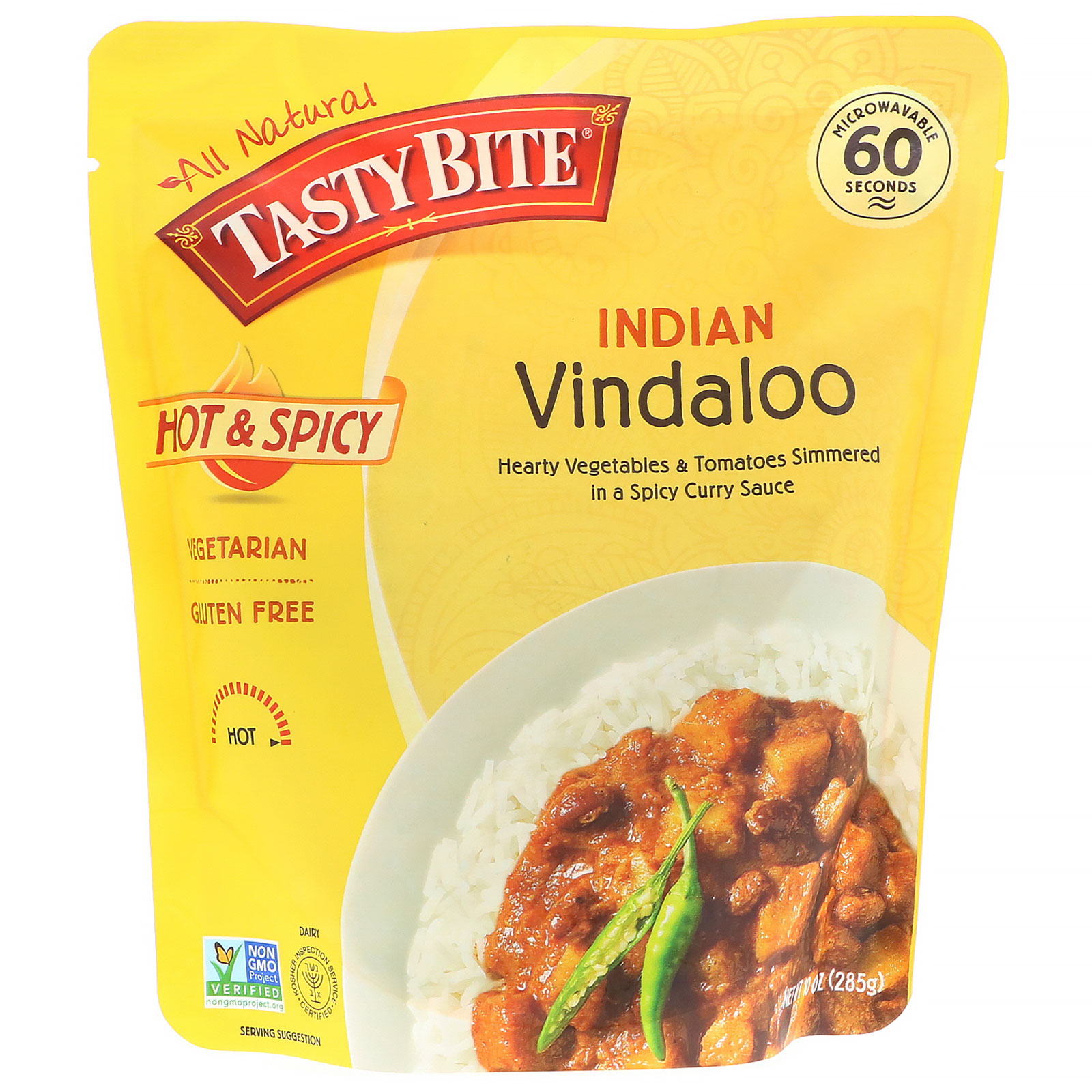 tasty bite, indian, vindaloo, hot & spicy, 10 oz (285 g)