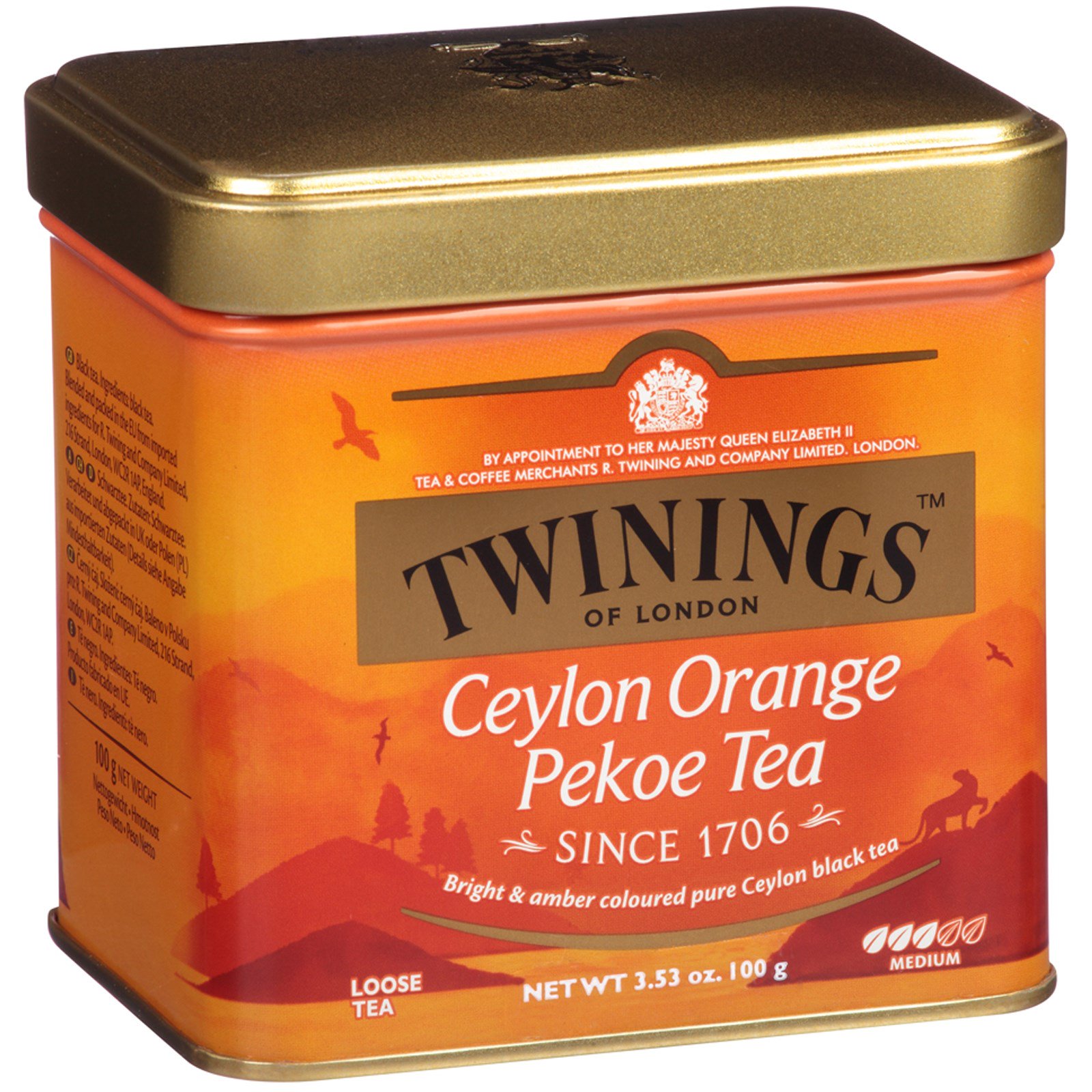 twinings, 锡兰橙黄白毫散茶,中等,353 盎司(100 克)