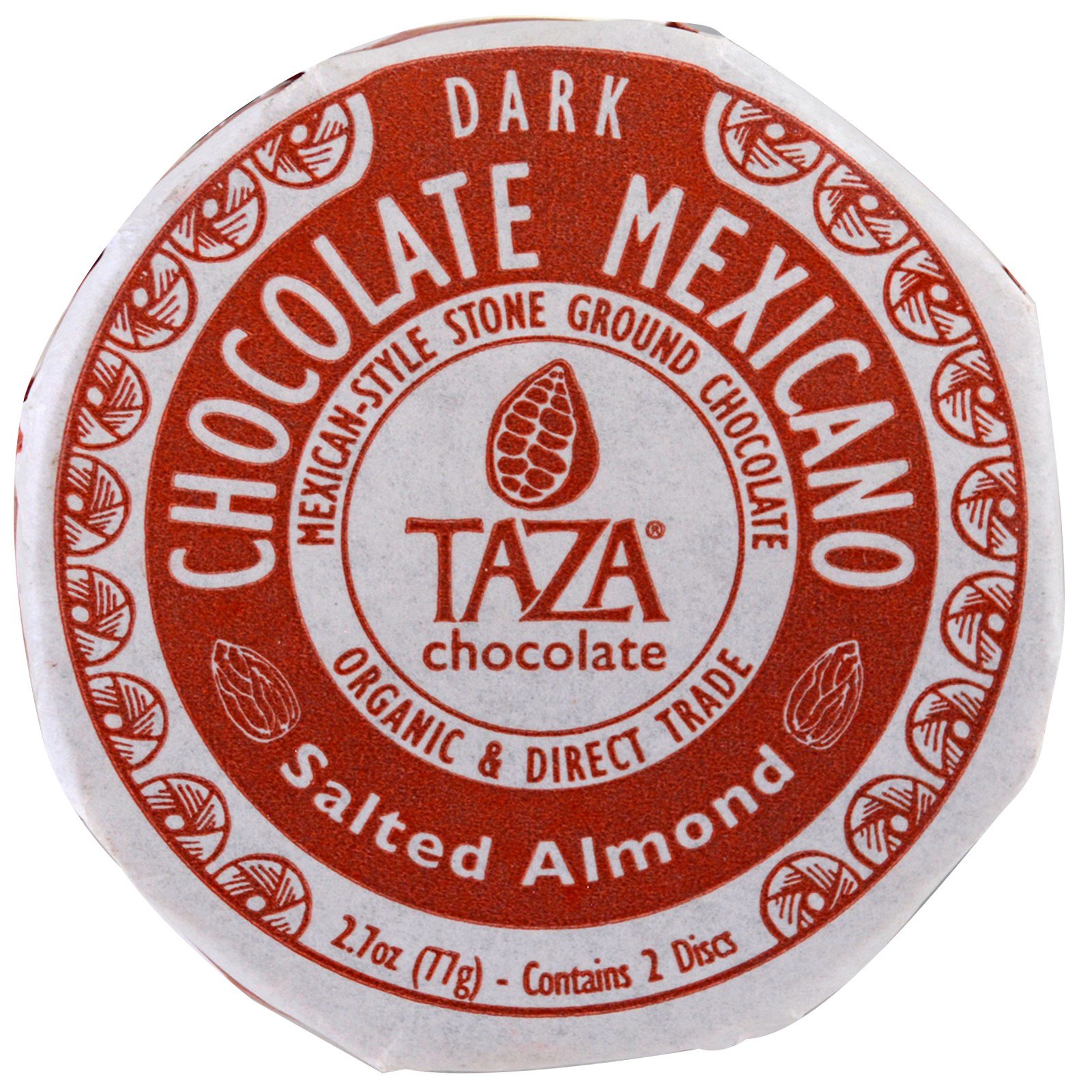 taza chocolate, 墨西哥巧克力,咸杏仁,2块