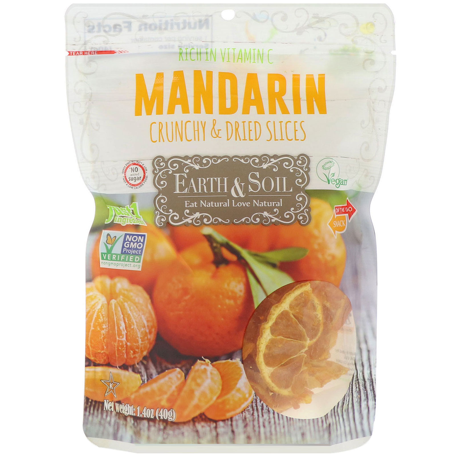 natures wild organic, earth & soil, crunchy & dried, mandarin s